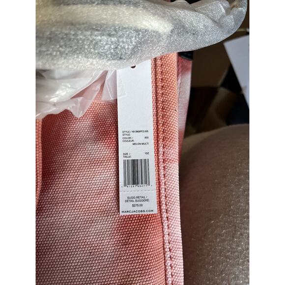 Marc Jacobs Front Mono Melon/Orange/red Multicolor Lg Signet Women's Tote New - Picture 4 of 15